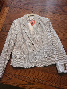 NWT Isaac Mizrahi for Target Seersucker Striped Blazer Jacket - Size 18